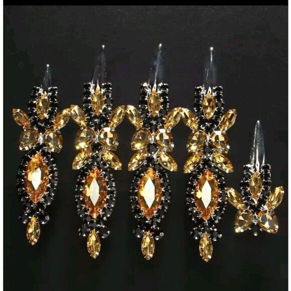 Lot Of 5 Belly Dance Bohemian Full Finger Pointy Rings - Picture 3 of 3